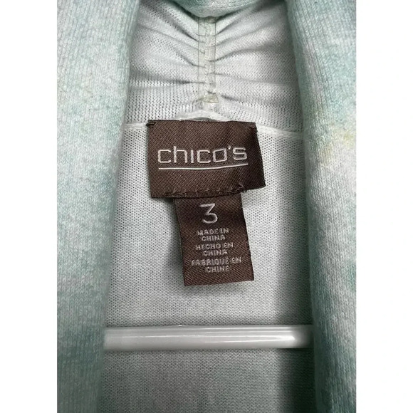 Chico’s watercolor open front Cotton Blend cardigan size 3. - Picture 6 of 7